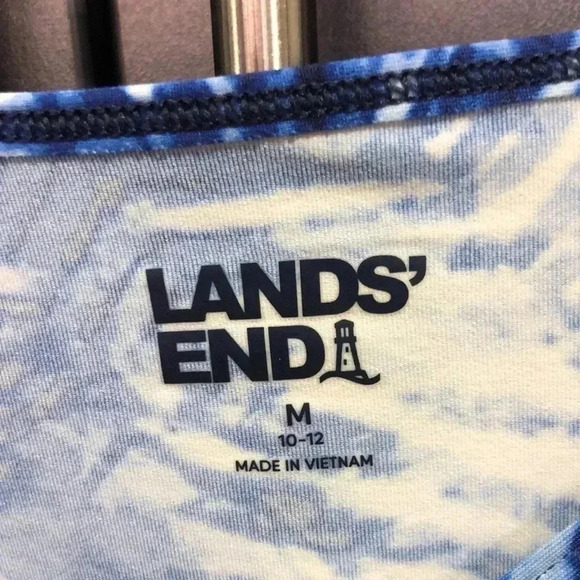 Lands’ End Rash Guard,long sleeve,round neck, blue tie dye burst swim/beach top - Picture 5 of 8